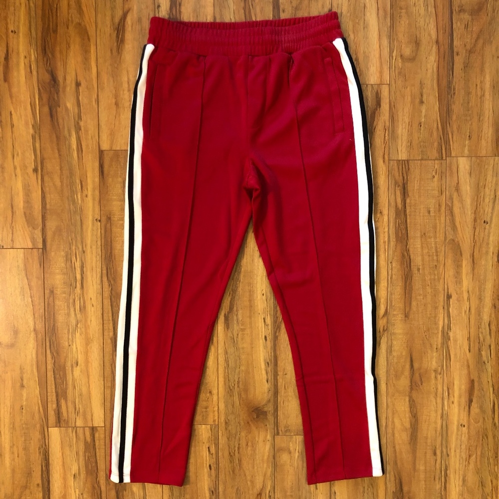 Forever 21 Track Pants Striped - Red - Mens Large